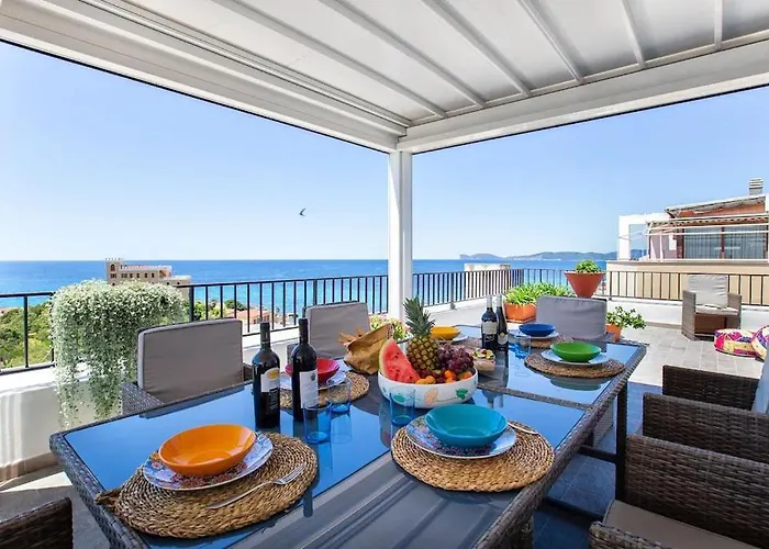 Attico Mir El Mar Con Spettacolare Terrazza Panoramica Vista Mare Апартаменты Альгеро